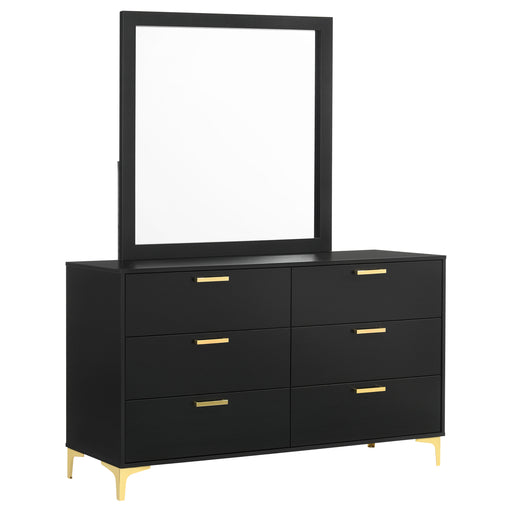 Coaster Furniture Kendall Black 6 Drawers Dresser And Mirror