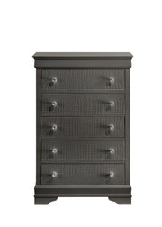 Galaxy Home Blaze Gray 5 Drawer Chest