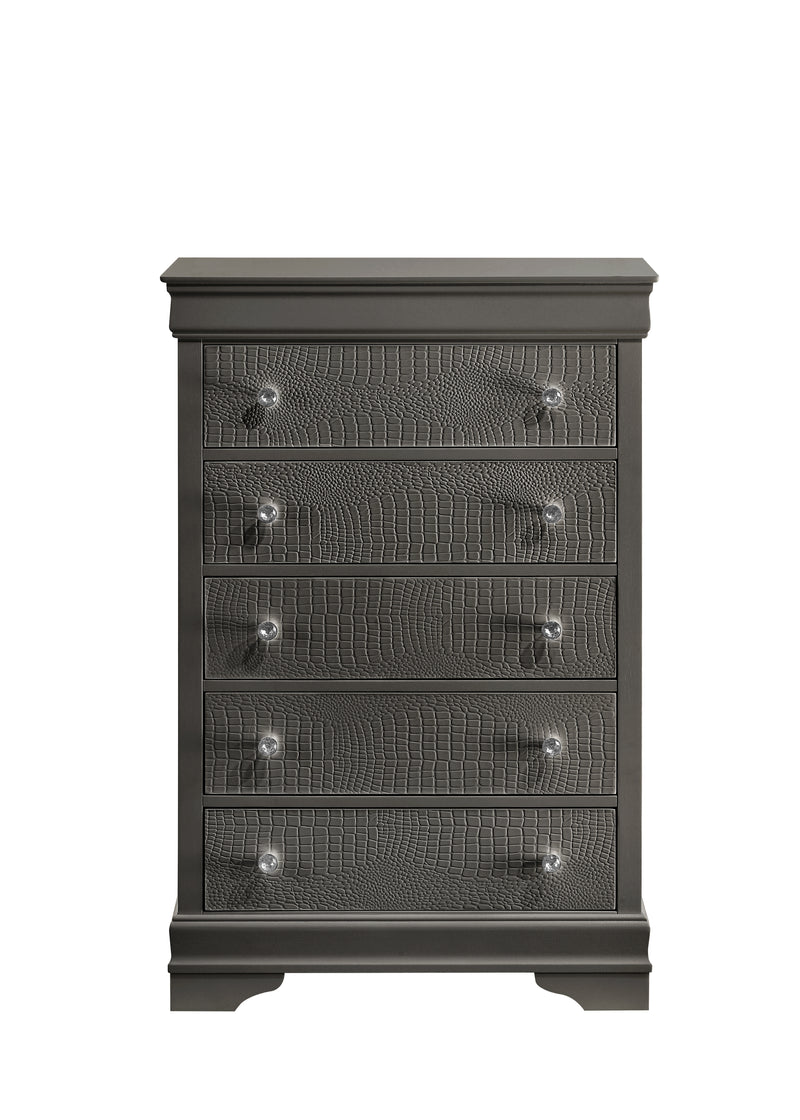 Galaxy Home Blaze Gray 5 Drawer Chest