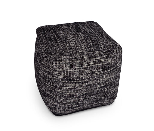 Steve Silver Omari Black Square Handwoven Woolen Pouf