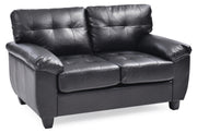 Glory Furniture Gallant Black Faux Leather Loveseat