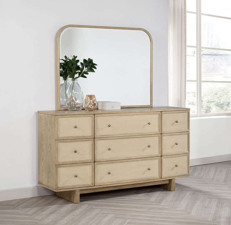 Coaster Furniture Kailani Beige Oak Dresser and Mirror