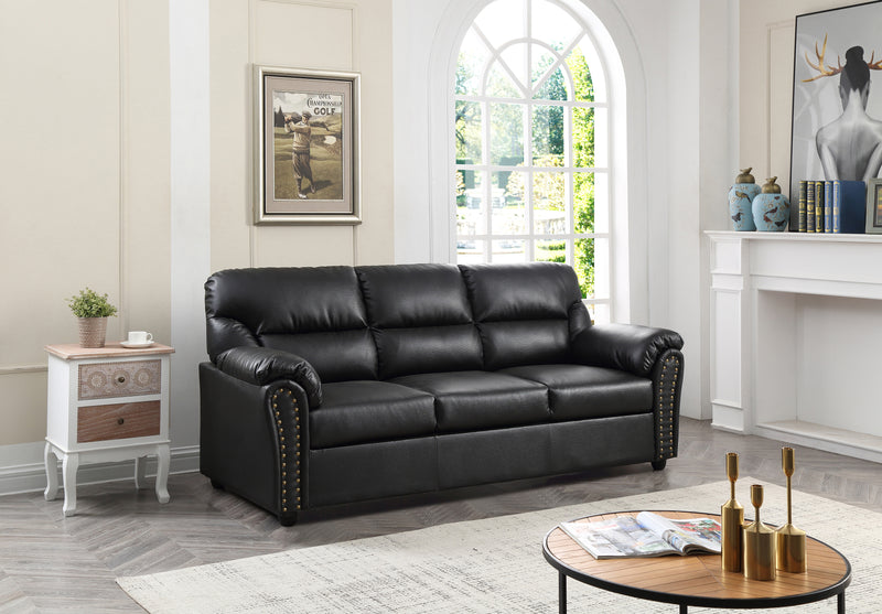 Glory Furniture Olney Black Faux Leather Sofa
