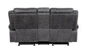 Acme Furniture Zubaida Dark Gray Power Motion Loveseat with Console