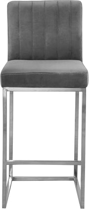 Meridian Furniture Giselle Black Velvet Chrome Counter Height Stool