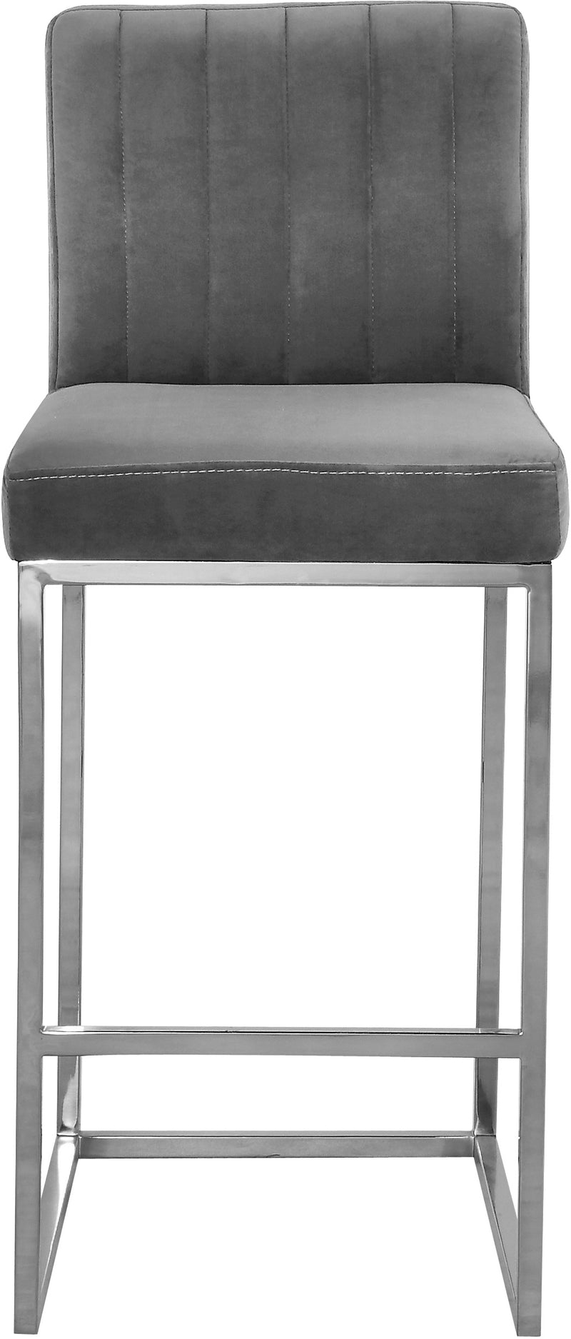 Meridian Furniture Giselle Black Velvet Chrome Counter Height Stool