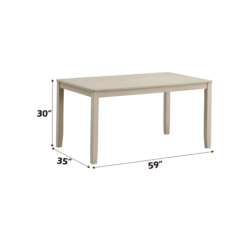 Acme Furniture Ferris Beige Antique Bone White 7pc Dining Room Set