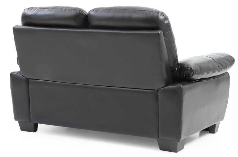 Glory Furniture Marta Black Faux Leather Loveseat
