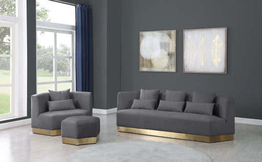 Meridian Furniture Marquis Grey Velvet Sofa