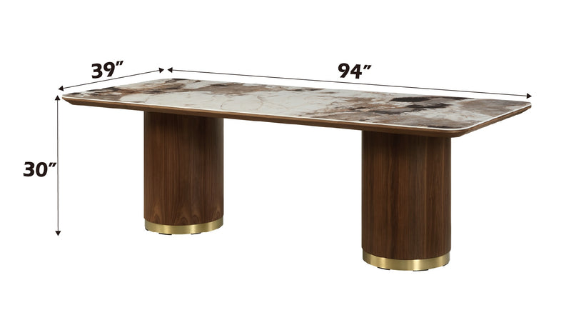 Acme Furniture Willene Dark Oak 94 Inch Dining Table