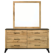 Coaster Furniture Kaywood Weathered Brown Natural Dresser and Mirror