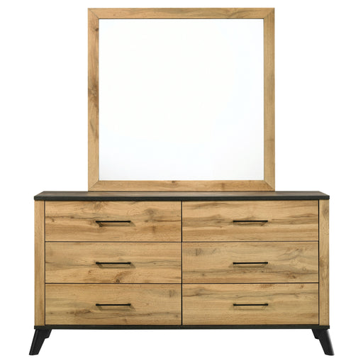 Coaster Furniture Kaywood Weathered Brown Natural Dresser and Mirror