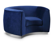 Meridian Furniture Julian Navy Velvet Chrome Chair
