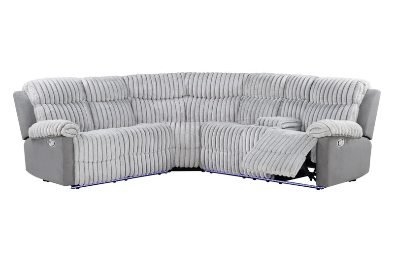 Global Furniture U6028 Grey Sectional with LED