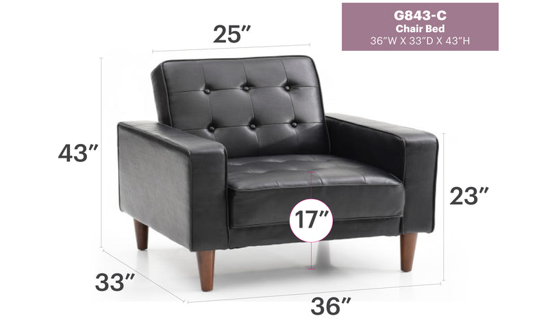 Glory Furniture Andrews Teal Chair Bed