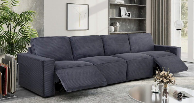 Global Furniture U8177 Charcoal Power Sectional Sofa