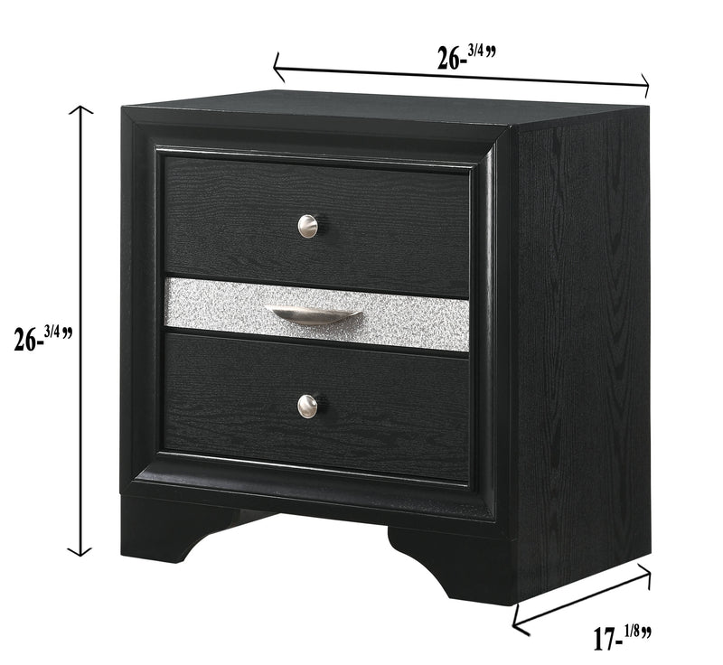 Crown Mark Regata Black Night Stand