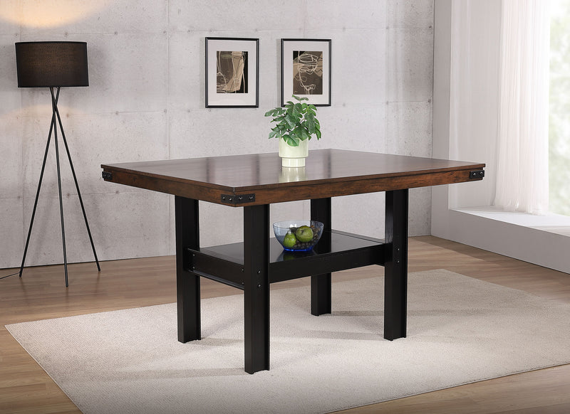 Coaster Furniture Patterson Mango Oak Black Brown Counter Height Table