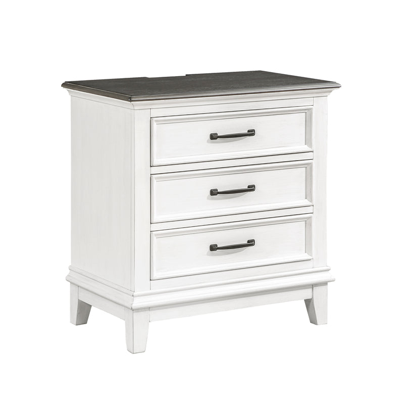 Home Elegance Chesterton Brown White Night Stand