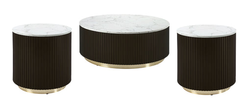 Acme Furniture Clayten White Espresso 3pc Coffee Table Set