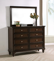 Coaster Furniture Andover Dark Oak Brown 8 Drawer Dresser and Mirror