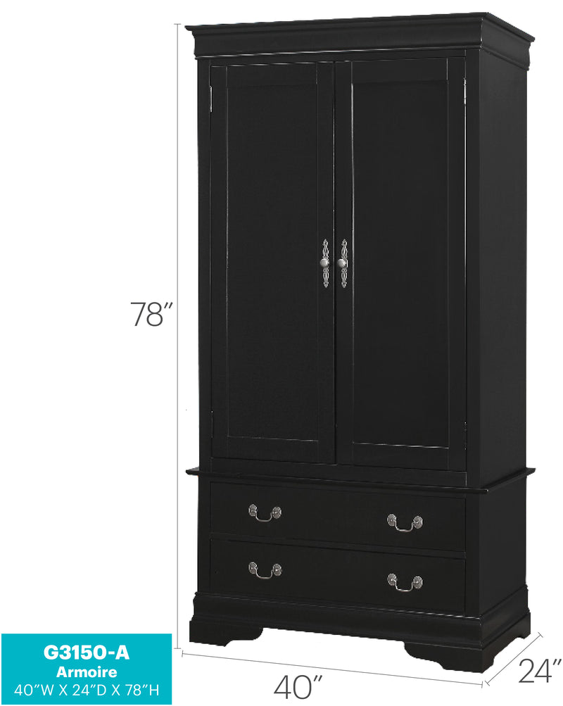 Glory Furniture Louis Phillipe White Armoire