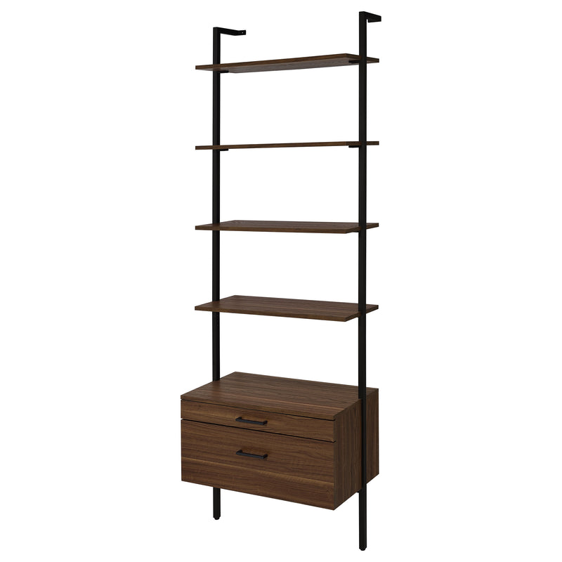 Coaster Furniture Owens Walnut Brown 3pc Wall Mounted Bookshelf Set