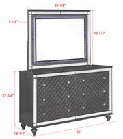 Crown Mark Refino Dresser and Mirror