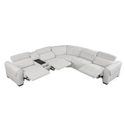 Home Elegance Mcpherson Beige 6pc Modular Power Reclining Sectional with Headrests