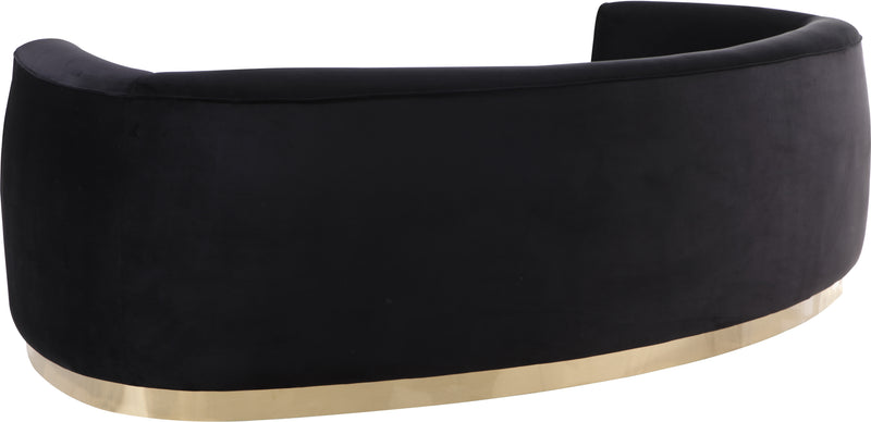 Meridian Furniture Julian Black Velvet Gold Sofa