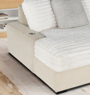 Global Furniture U8291 Grey Lounger Sofa with USB