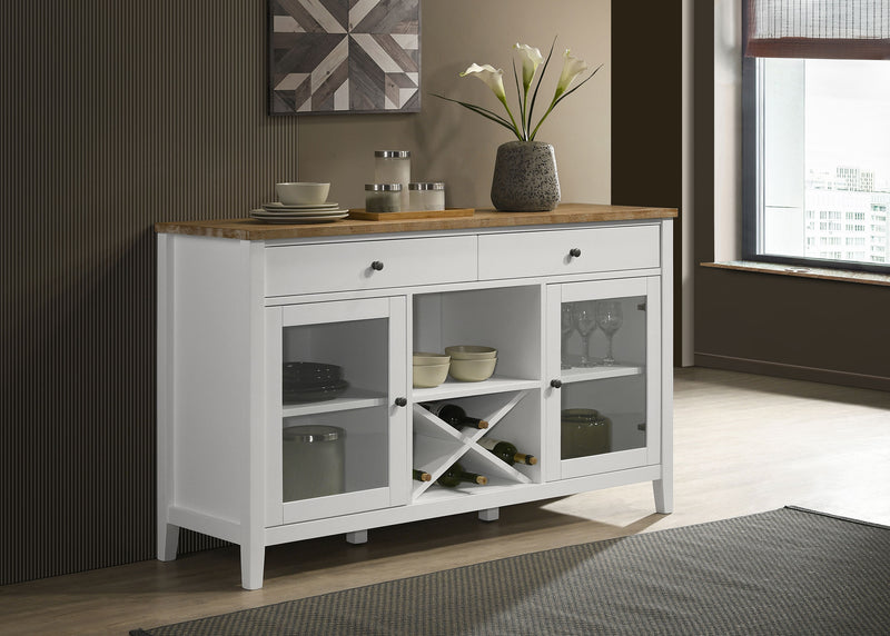 Coaster Furniture Hollis Brown White 2 Door Dining Sideboard