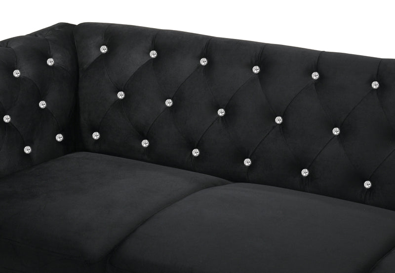 New Classic Furniture Emma Black Crystal Loveseat
