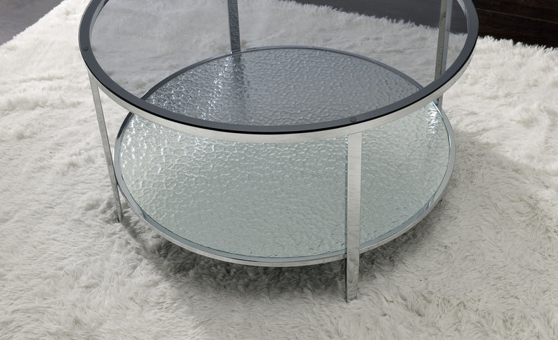 Steve Silver Frostine Silver Round Cocktail Table
