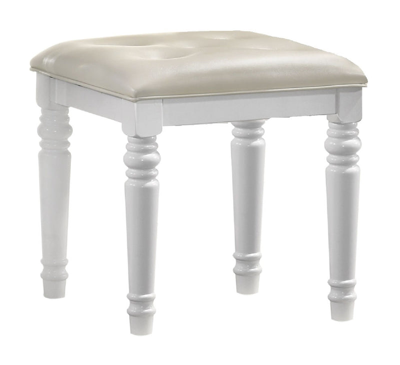 New Classic Furniture Valentino White Vanity Table Stool