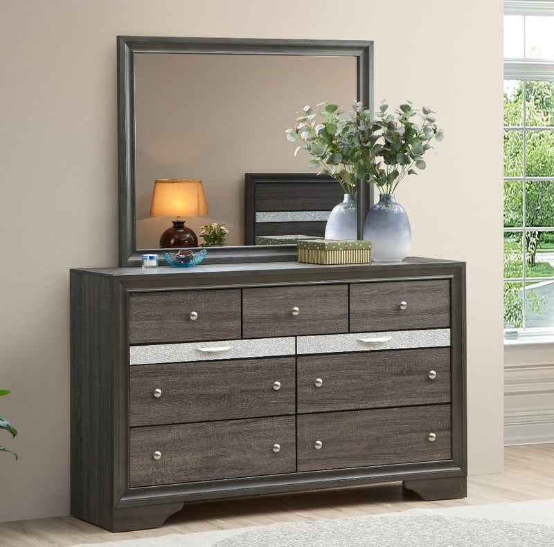 Glory Furniture Madrid White Dresser and Mirror
