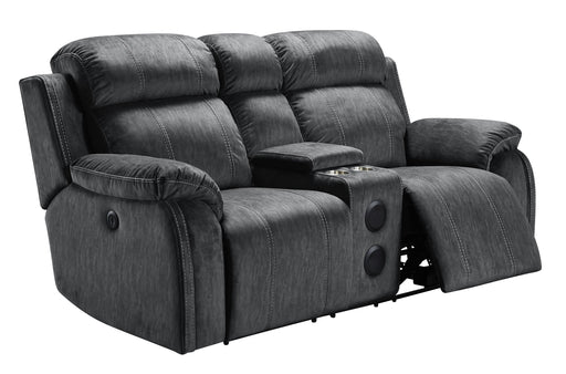 New Classic Furniture Tango Gray Console Loveseat with Speaker