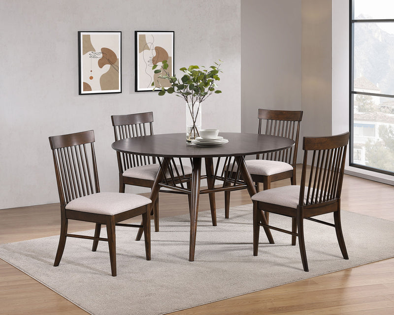 Coaster Furniture Everton Dark Walnut Brown 5pc Dining Room Set