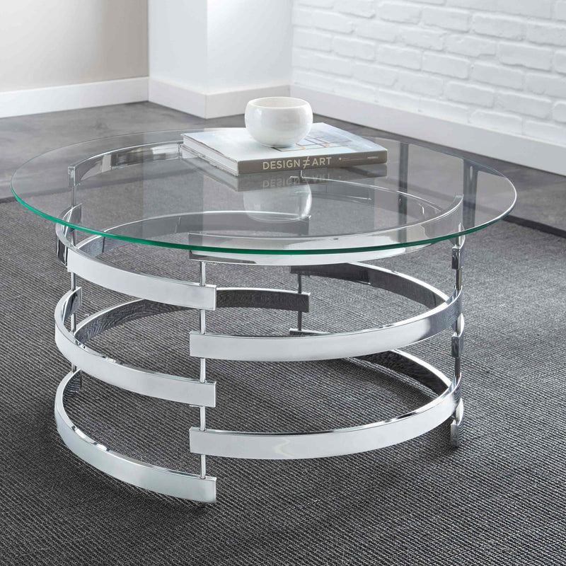Steve Silver Tayside Chrome 3pc Coffee Table Set