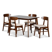 New Classic Furniture Morocco Walnut Brown Dark Gray 5pc Dining Room Set