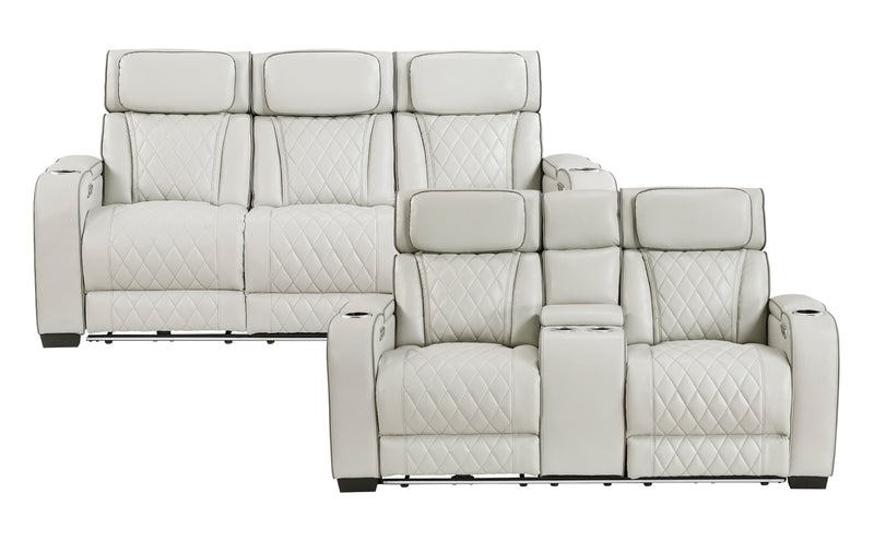 Home Elegance Fairway Taupe Power 2pc Living Room Set