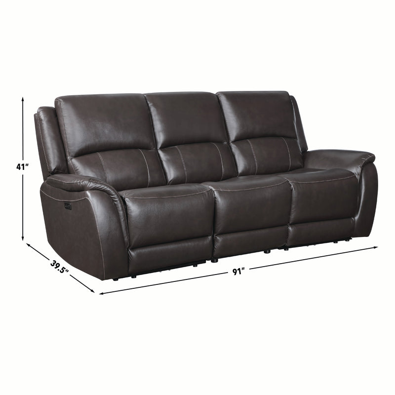 Steve Silver Alexandria Chocolate Leather Power Reclining Sofa