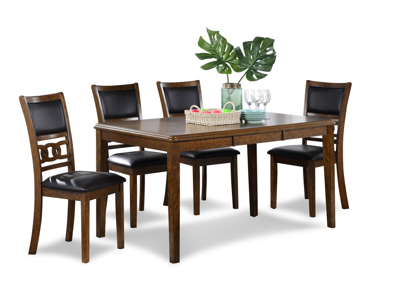 New Classic Furniture Gia Ebony PU 60 Inch 5pc Dining Set