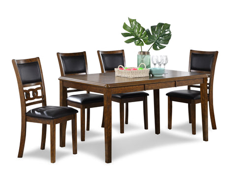 New Classic Furniture Gia Ebony PU 60 Inch 5pc Dining Set