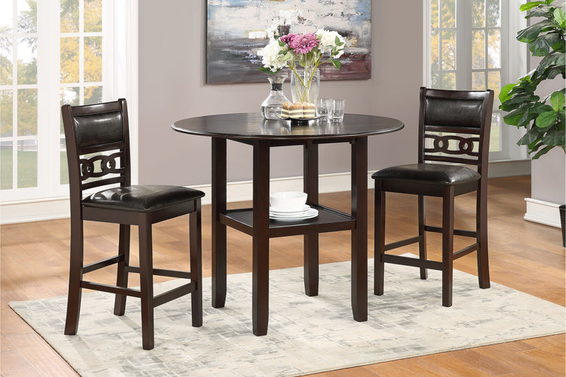 New Classic Furniture Gia Brown PU 42 Inch 3pc Counter Height Set