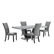 New Classic Furniture Lyra Gray Black 5pc Dining Room Set