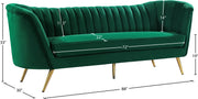 Meridian Furniture Margo Green Velvet Sofa