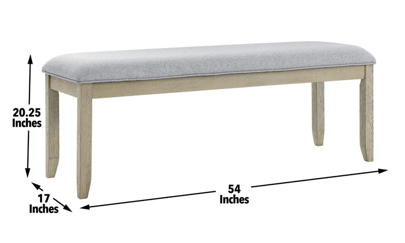 Steve Silver Carena Gray Upholstered Bench