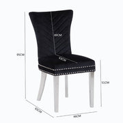 2 Galaxy Home Eva Black Velvet Dining Chairs