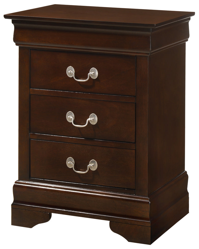 Glory Furniture Louis Phillipe Cappuccino 3 Drawers Nightstand